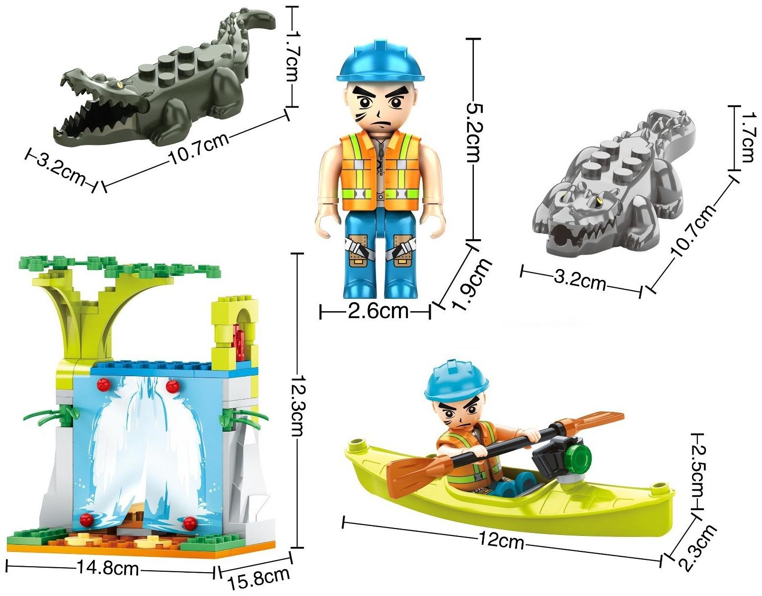 Конструктор Джунгли «Водопад с крокодилами», 134 детали