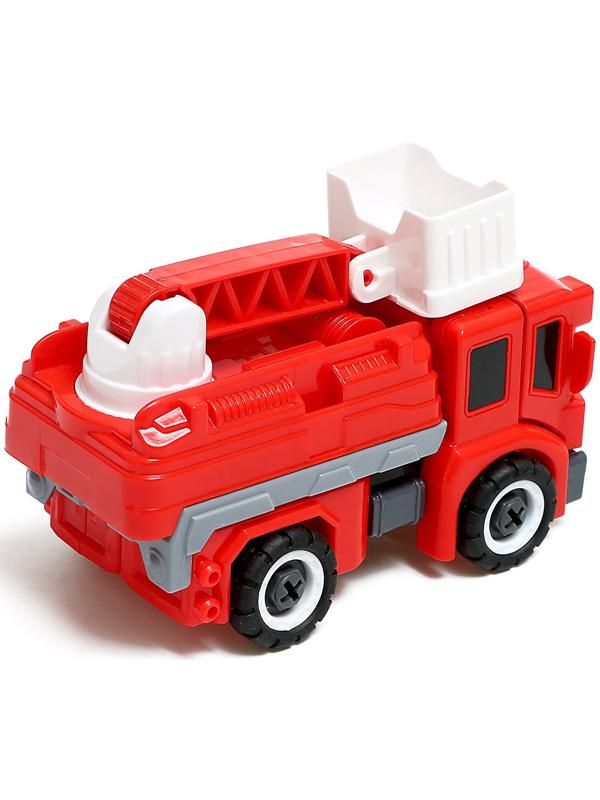 Конструктор винтовой «Пожарная», 2 в 1 робот-машина