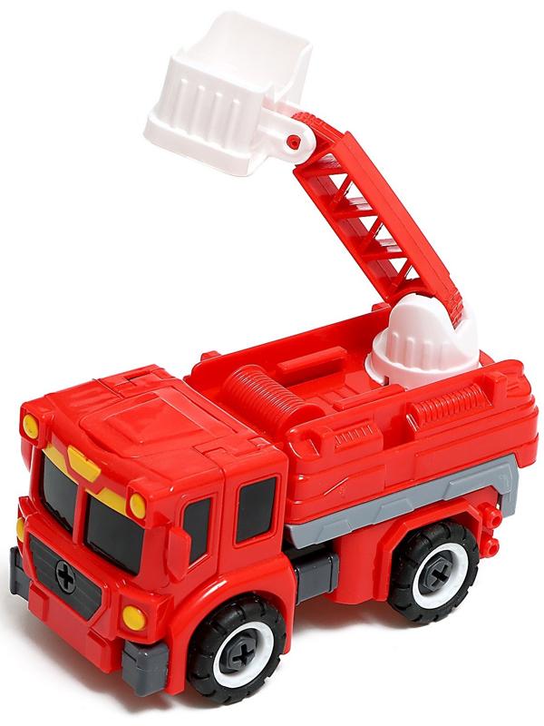 Конструктор винтовой «Пожарная», 2 в 1 робот-машина