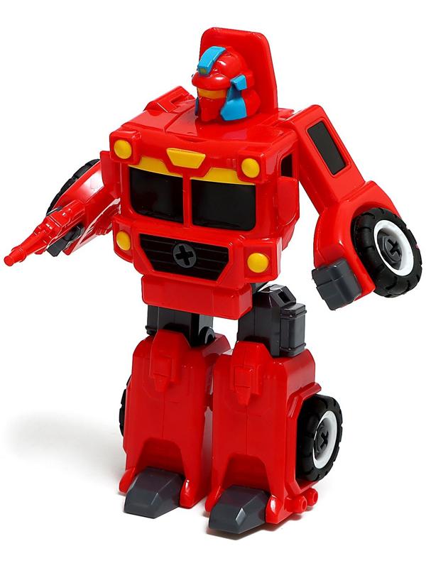 Конструктор винтовой «Пожарная», 2 в 1 робот-машина