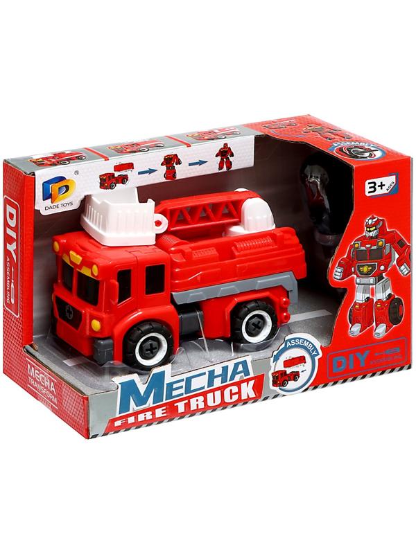 Конструктор винтовой «Пожарная», 2 в 1 робот-машина