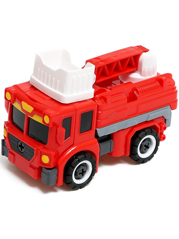 Конструктор винтовой «Пожарная», 2 в 1 робот-машина