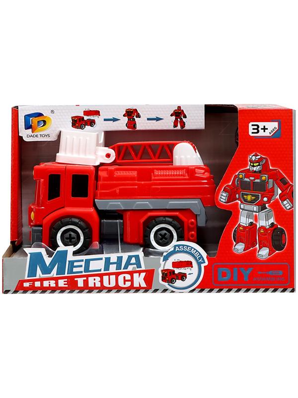 Конструктор винтовой «Пожарная», 2 в 1 робот-машина