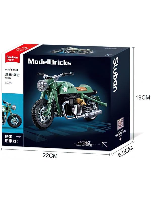 Конструктор Модельки «Ретро мотоцикл», 215 деталей