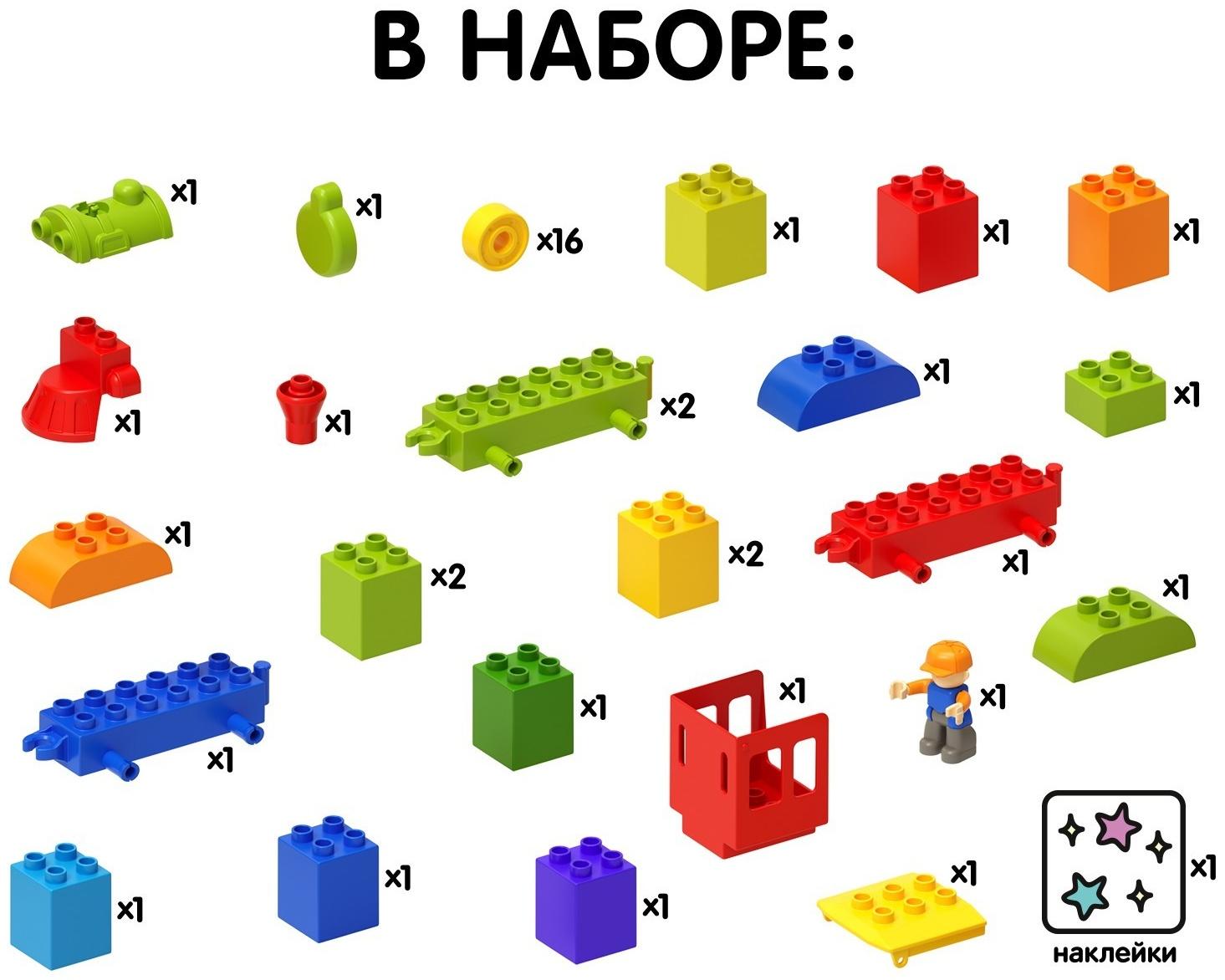 Конструктор «Паровозик», 42 детали