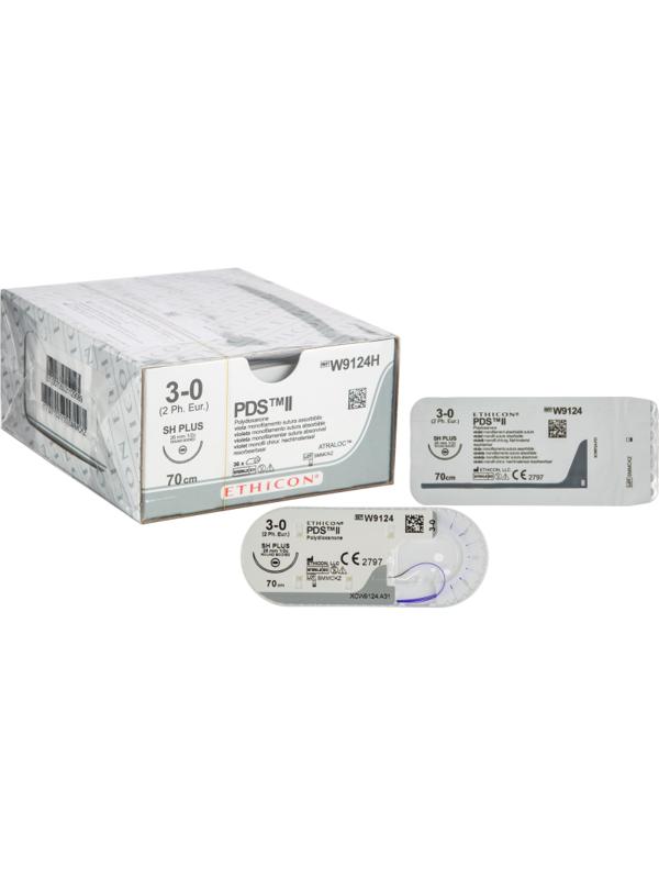 Шовный материал ПДС II 3/0, 70 см, кол. 26 мм, 1/2,W9124H,36шт/уп