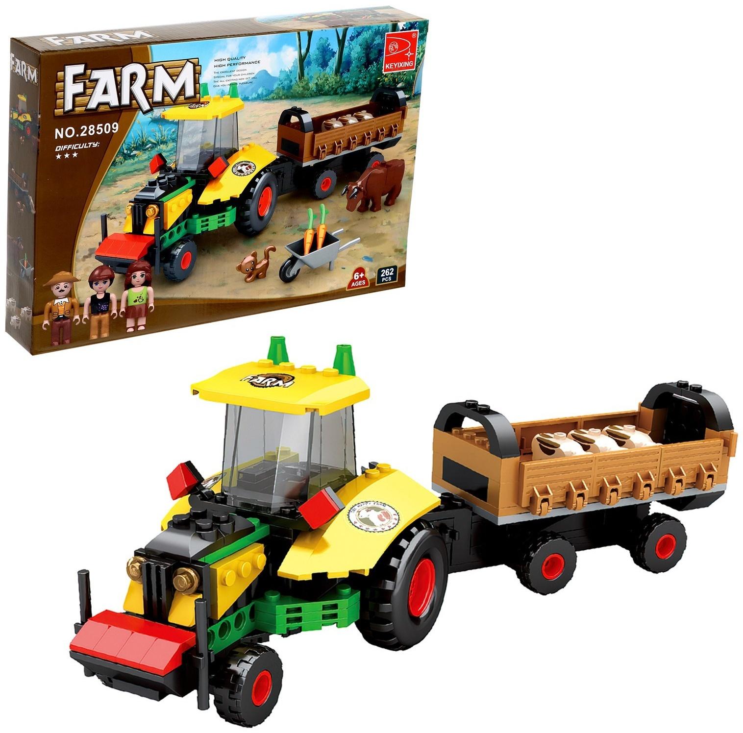 Конструктор Ферма «Трактор с телегой», 262 детали