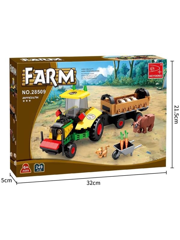 Конструктор Ферма «Трактор с телегой», 262 детали