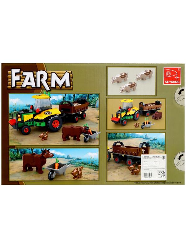 Конструктор Ферма «Трактор с телегой», 262 детали