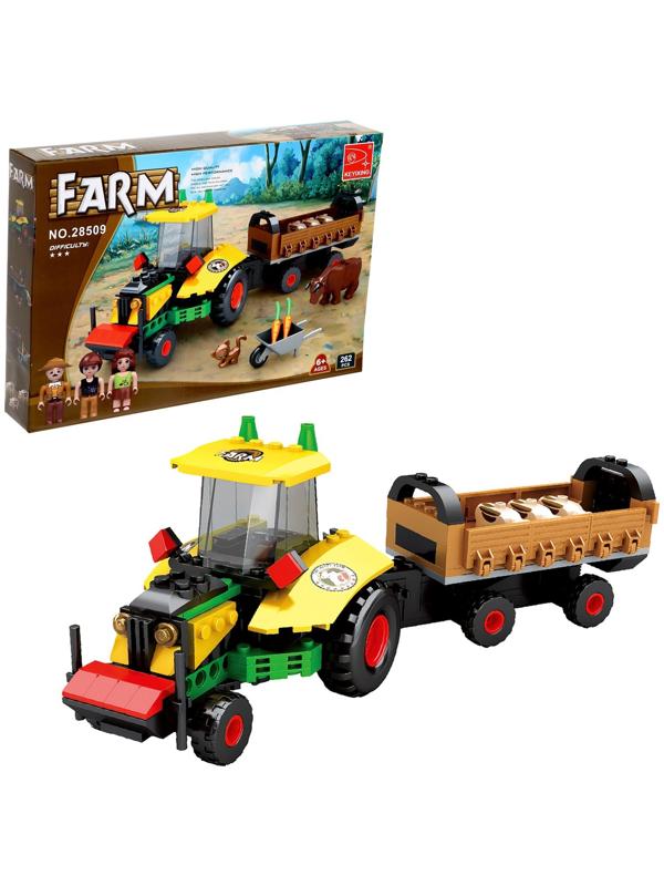 Конструктор Ферма «Трактор с телегой», 262 детали
