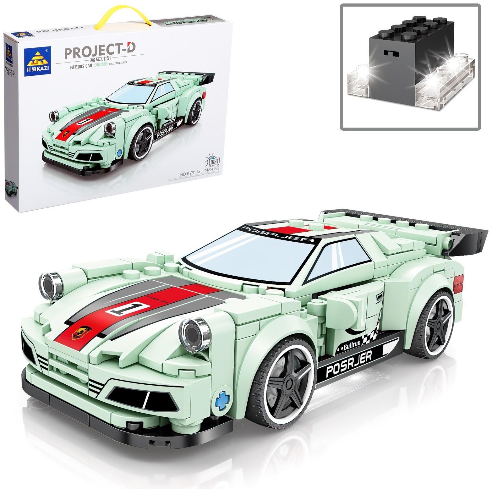 Конструктор Kazi «Суперкар Порше 911» KY6113, световые эффекты, 248 деталь