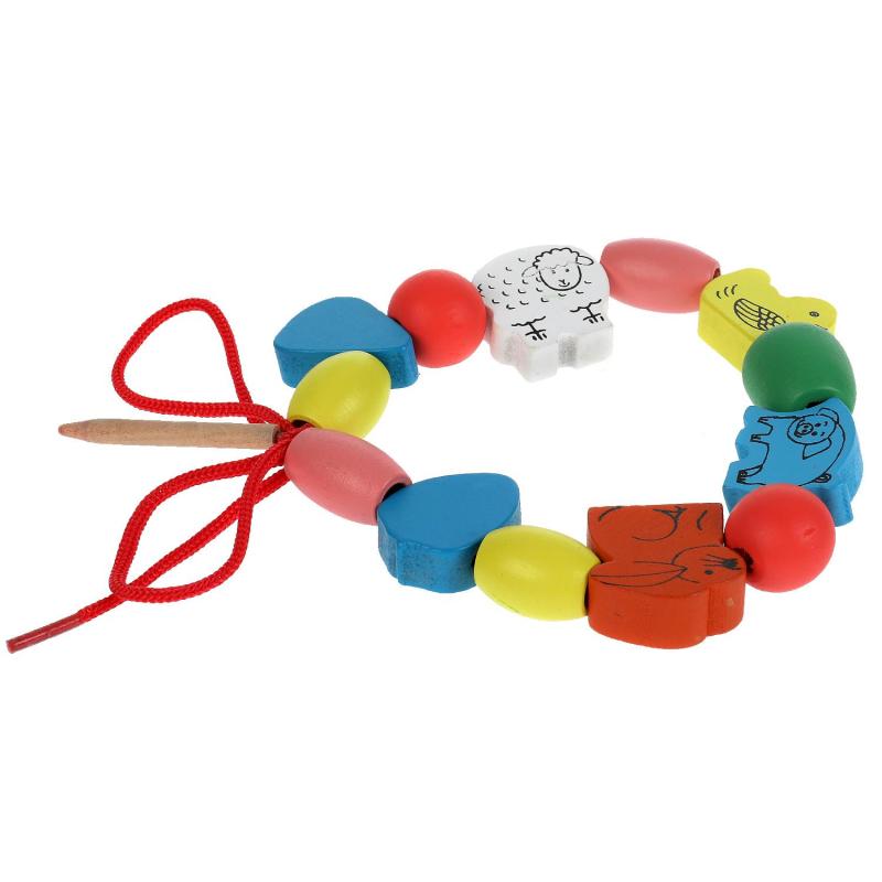 Игра Игрушка деревянная бусы на шнуровке,банка Буратино,20170628-16-R