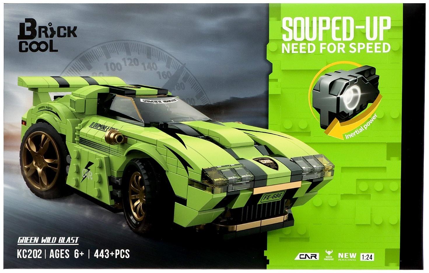 Конструктор Гонка «Цикада», инерционный механизм, 443 детали