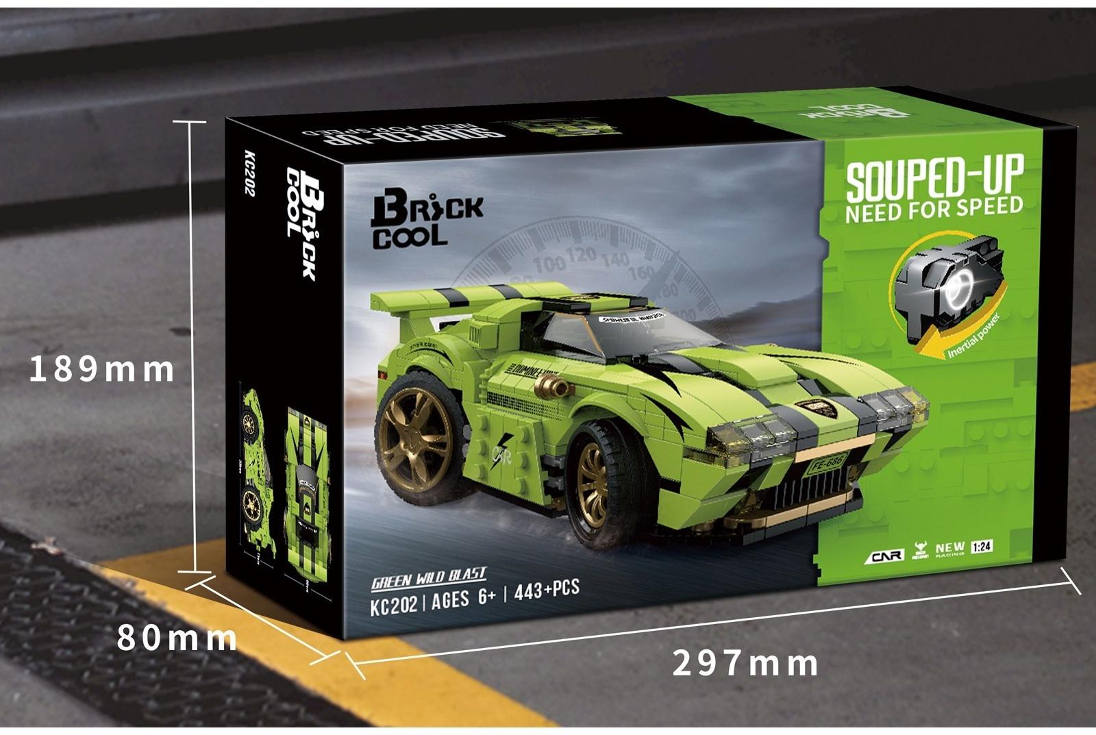 Конструктор Гонка «Цикада», инерционный механизм, 443 детали