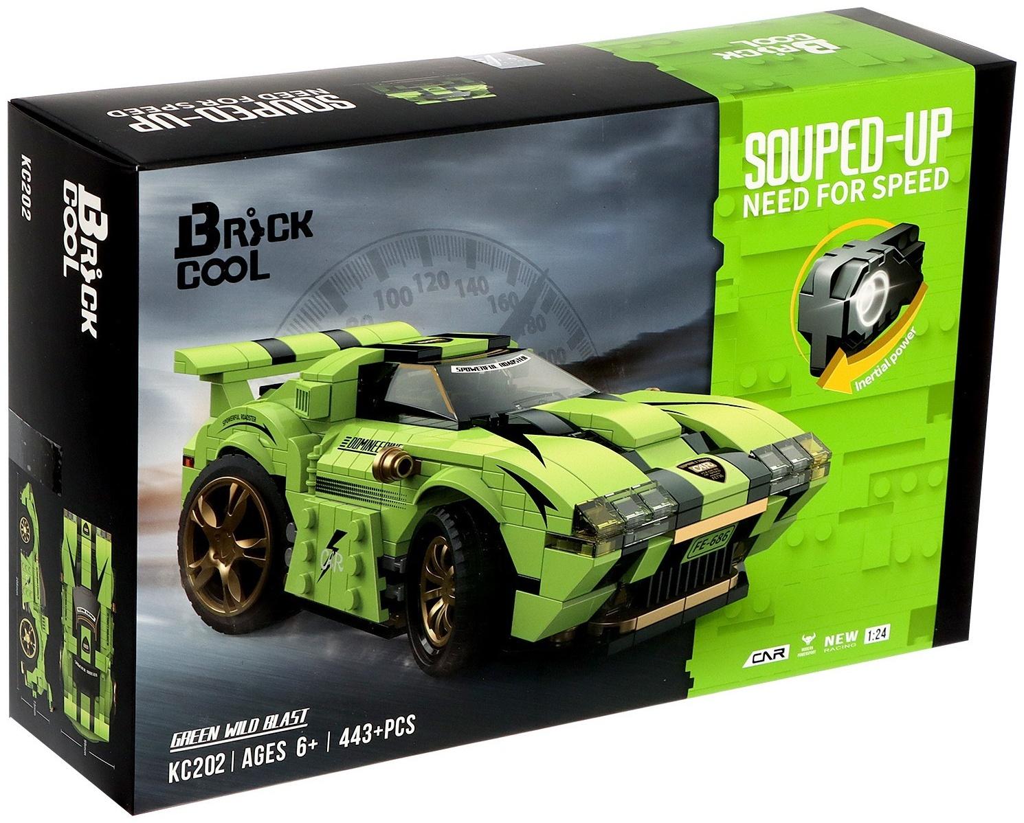 Конструктор Гонка «Цикада», инерционный механизм, 443 детали