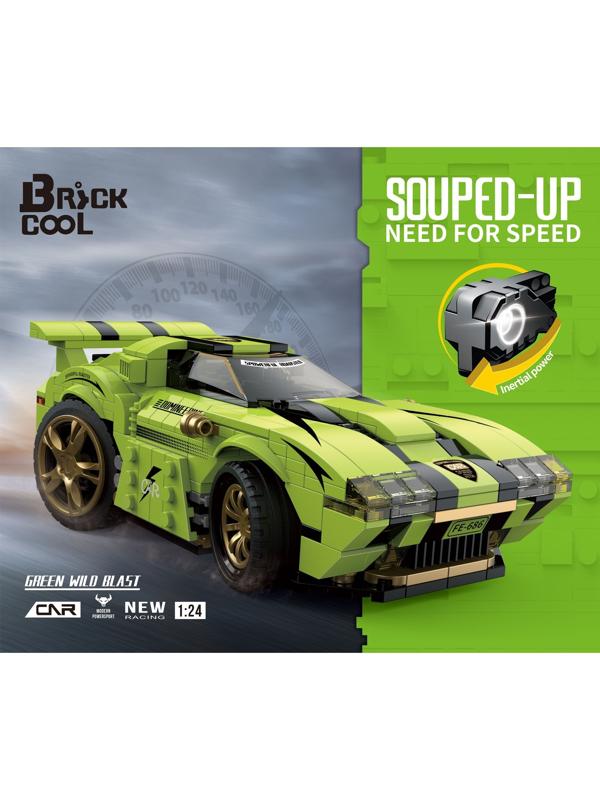 Конструктор Гонка «Цикада», инерционный механизм, 443 детали