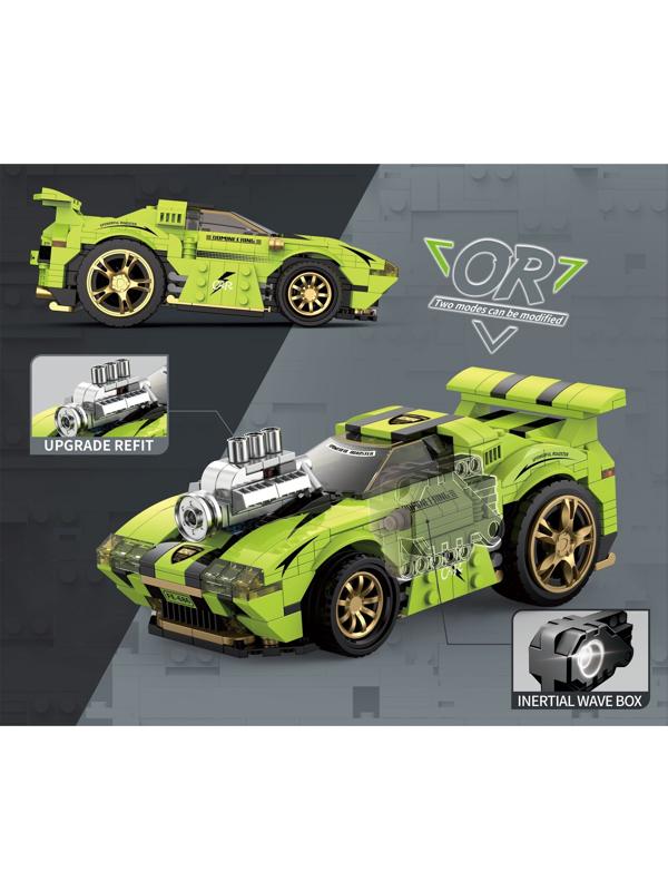 Конструктор Гонка «Цикада», инерционный механизм, 443 детали