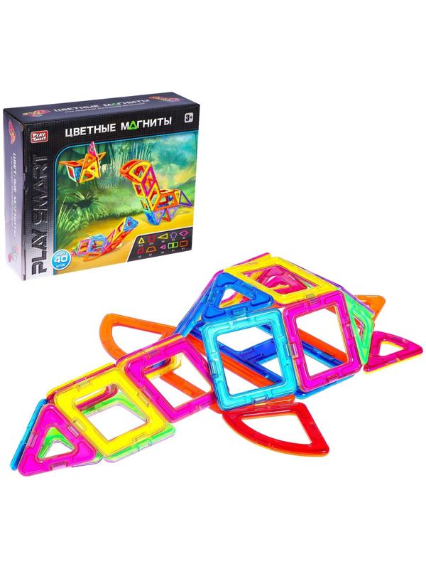 Конструктор магнитный «Цветные магниты», 40 деталей