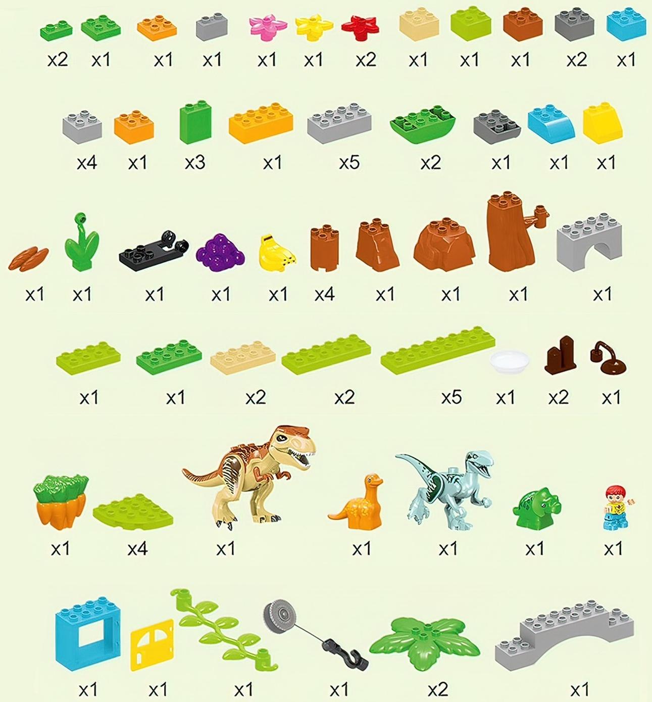 Конструктор «Парк динозавров», 2 варианта сборки, 80 деталей