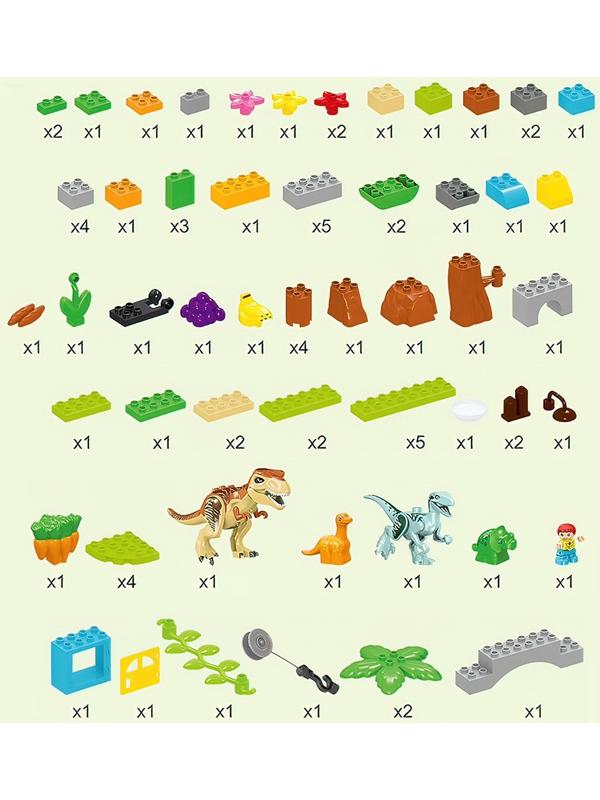 Конструктор «Парк динозавров», 2 варианта сборки, 80 деталей