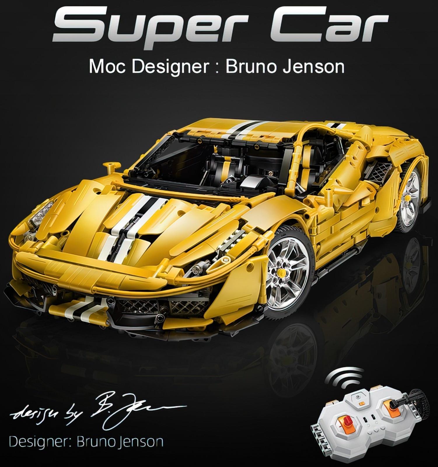 Конструктор радиоуправляемый CaDA 1:8 «Автомобиль Ferrari 458 Italia» C61057W / 3187 деталей