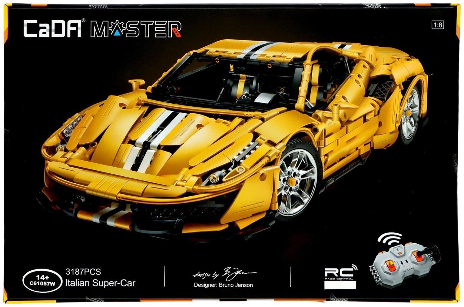 Конструктор радиоуправляемый CaDA 1:8 «Автомобиль Ferrari 458 Italia» C61057W / 3187 деталей