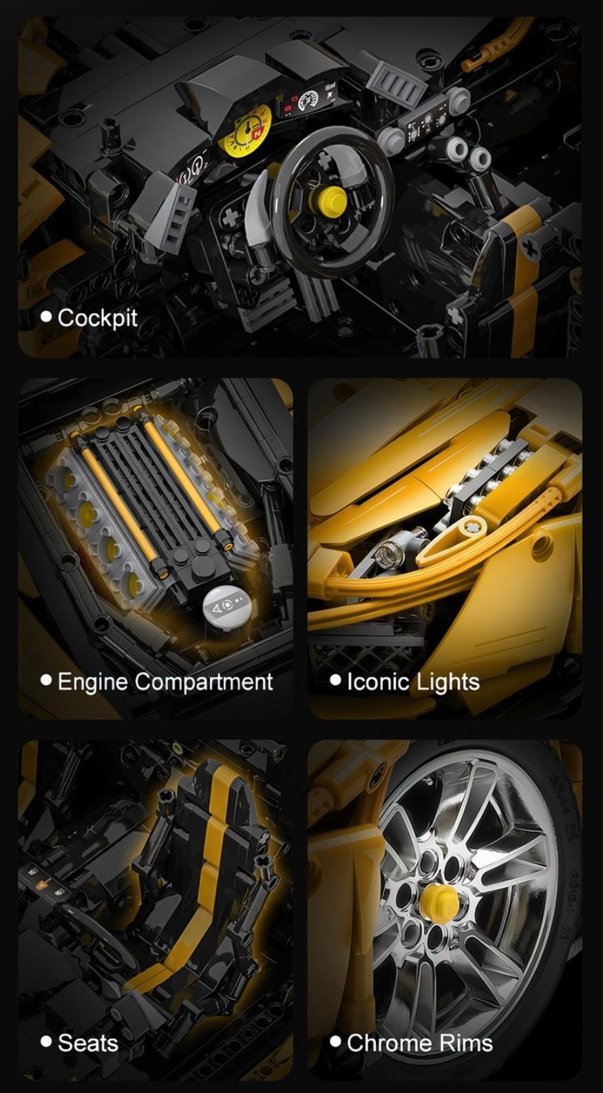 Конструктор радиоуправляемый CaDA 1:8 «Автомобиль Ferrari 458 Italia» C61057W / 3187 деталей