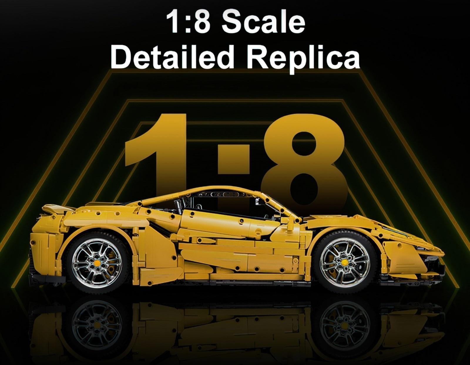 Конструктор радиоуправляемый CaDA 1:8 «Автомобиль Ferrari 458 Italia» C61057W / 3187 деталей