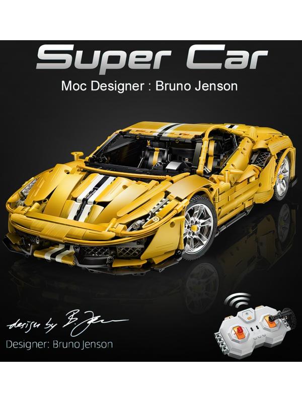 Конструктор радиоуправляемый CaDA 1:8 «Автомобиль Ferrari 458 Italia» C61057W / 3187 деталей