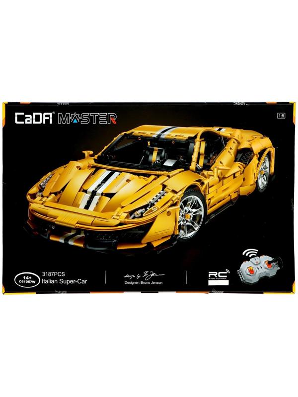 Конструктор радиоуправляемый CaDA 1:8 «Автомобиль Ferrari 458 Italia» C61057W / 3187 деталей