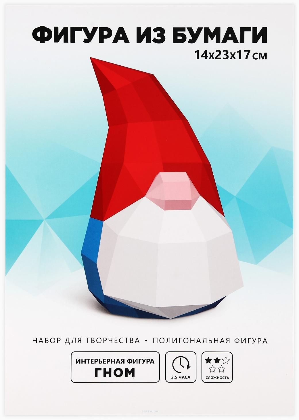 Набор для создания полигональной фигуры «Гном» 23х14,3х16,5 см