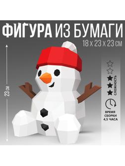 Набор для создания полигональной фигуры «Снеговик» 23х23,3х17,8 см