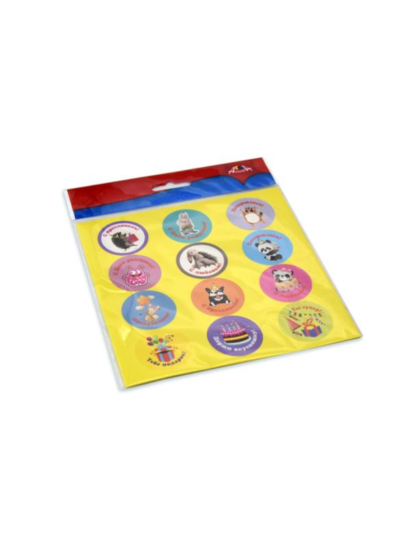 Наклейки детские поздравительные 36 шт С3807