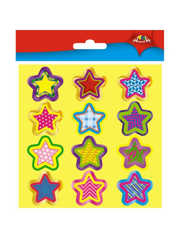 Наклейки детские Звездочки поощрительные для школы/дет.сада 36шт/наб С3364