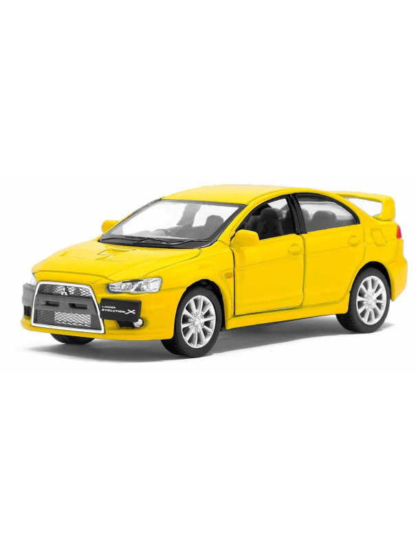 Металлическая машинка Kinsmart 1:36 «2008 Mitsubishi Lancer Evolution X» KT5329D инерционная / Желтый