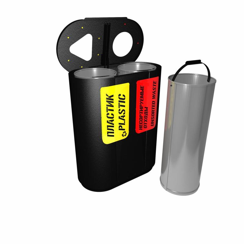 Урна для раздельного сбора мусора Город 2 секции 2х48л