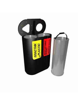 Урна для раздельного сбора мусора Город 2 секции 2х48л