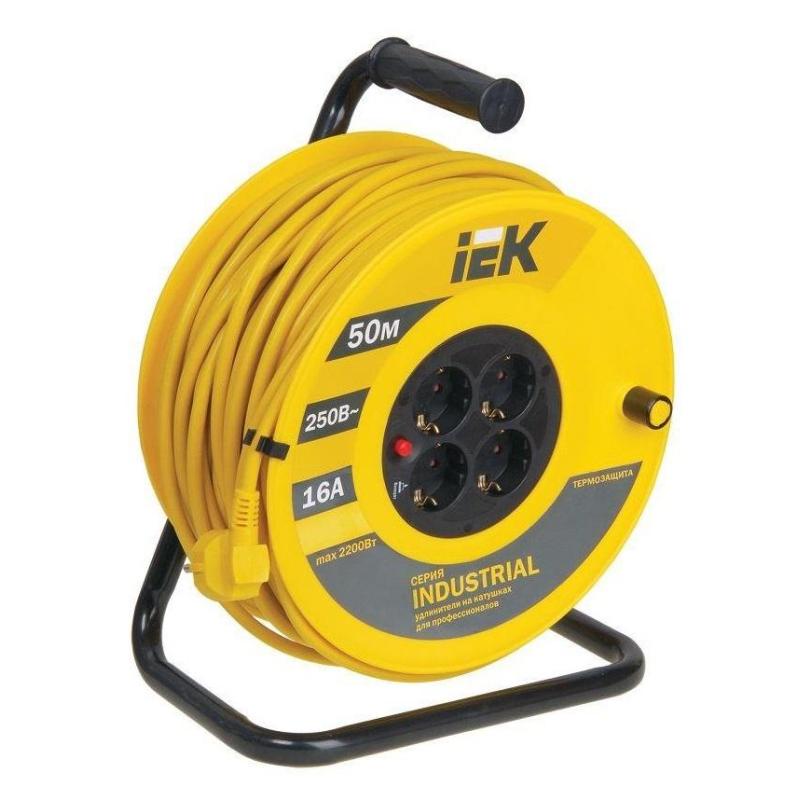 Удлинитель на катушке IEK УК50 4х50м 16А IP20 3х1.5 с/з WKP15-16-04-50