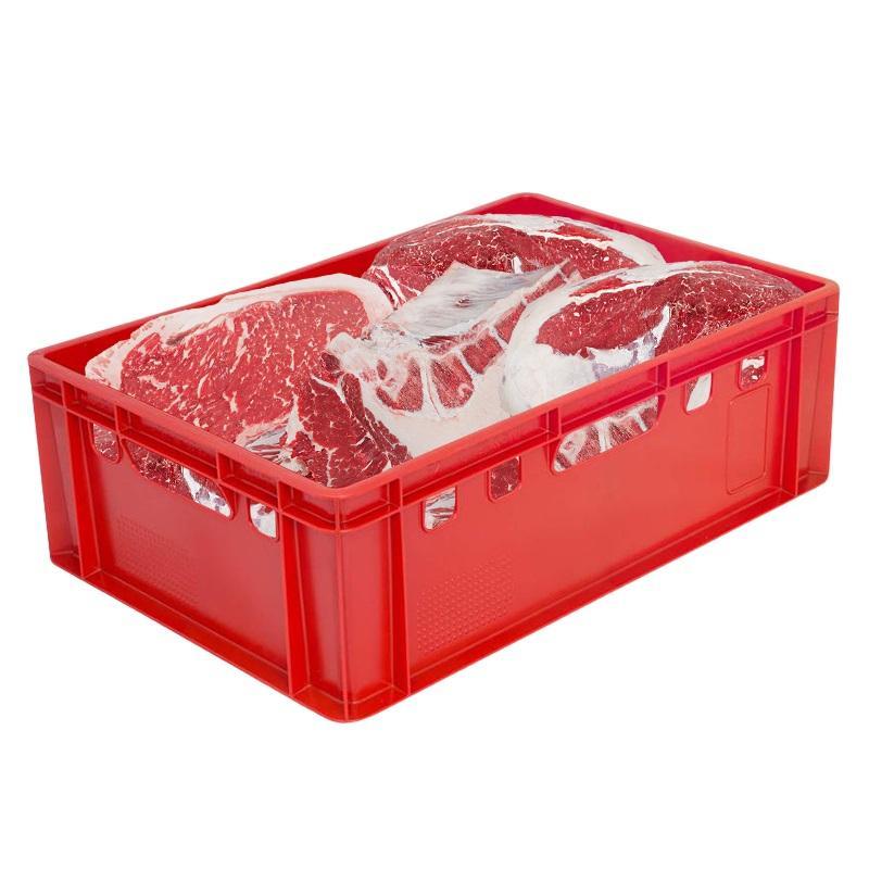Ящик мясной Е2 с гладким дном 600x400x200_красный арт.207 гд