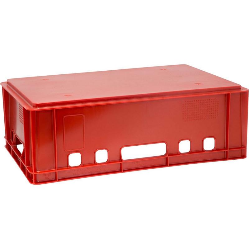 Ящик мясной Е2 с гладким дном 600x400x200_красный арт.207 гд