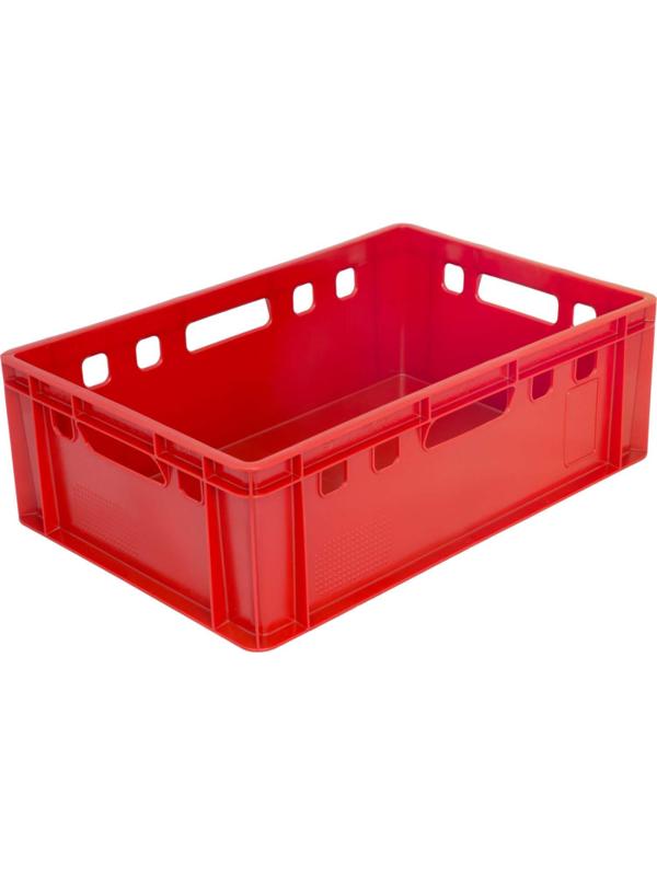 Ящик мясной Е2 с гладким дном 600x400x200_красный арт.207 гд