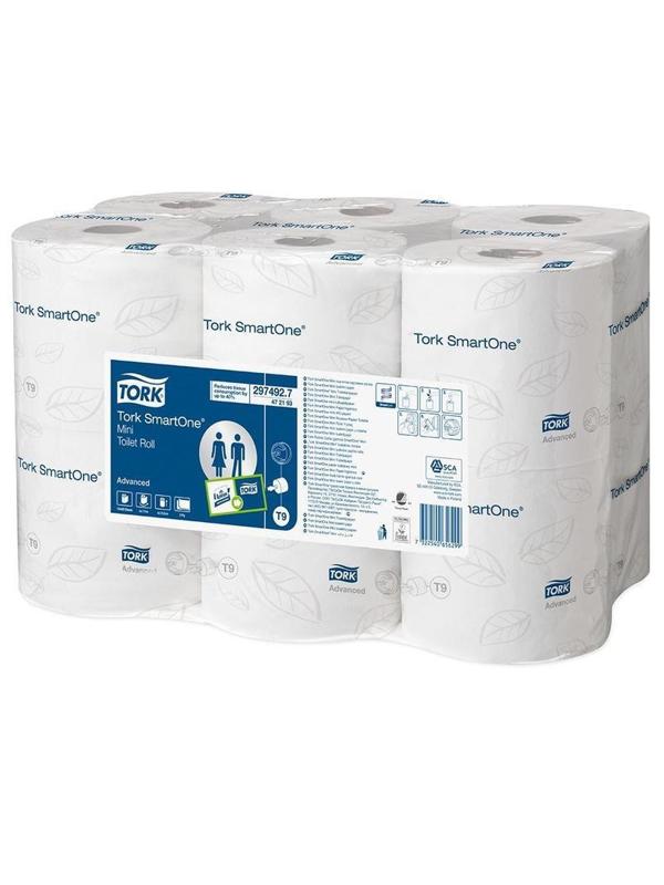 Бумага туалетная д/дисп Tork SmartOne T9 2сл бел 111,6м ЦВ 12рул/уп472193