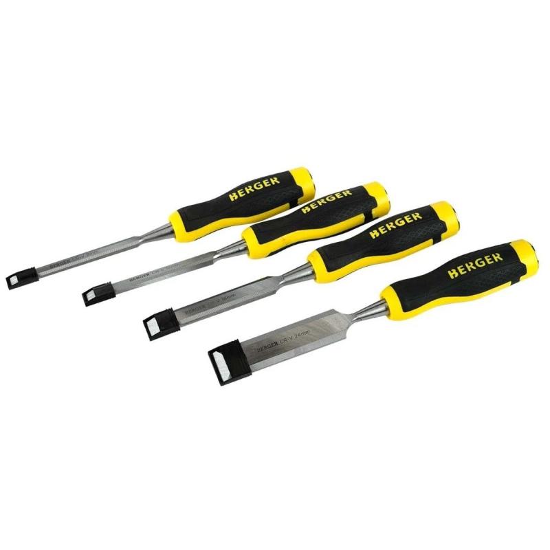 Набор стамесок для обработки древесины, 4 шт:8,12,16,24 мм, BERGER BG1420