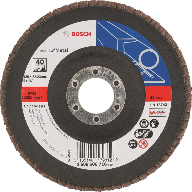 Круг лепестковый BOSCH X551 Expert for Metal, d125х22.2мм, К40 (2608606716)
