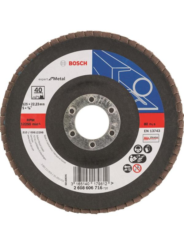 Круг лепестковый BOSCH X551 Expert for Metal, d125х22.2мм, К40 (2608606716)