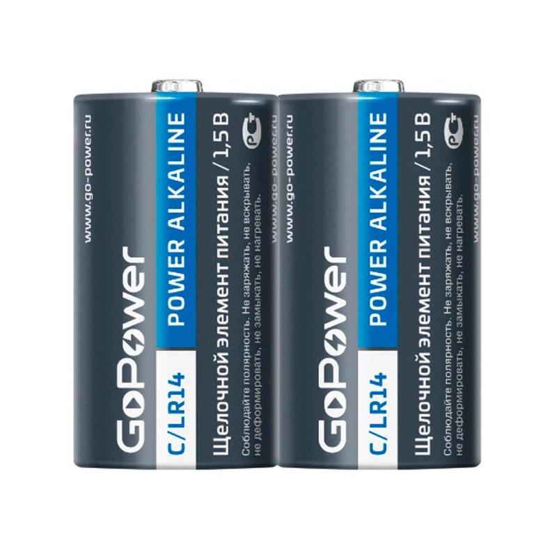 Батарейка GoPower LR14 C 2шт/бл Alkaline 1.5V (2/12/192)