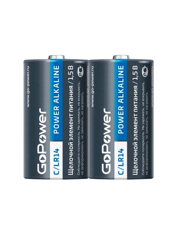 Батарейка GoPower LR14 C 2шт/бл Alkaline 1.5V (2/12/192)