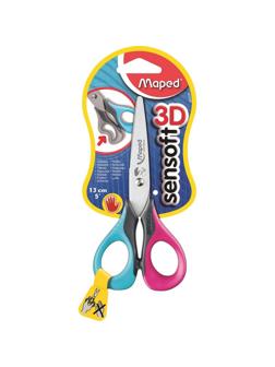Ножницы Maped SENSOFT 3D 130мм д/левшей,эргон.3Dкольца,ассор,693500