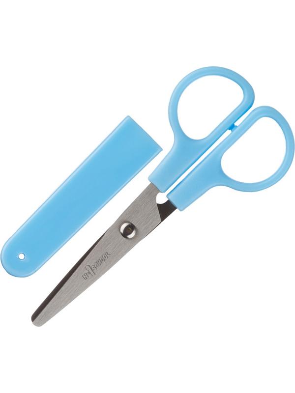 Ножницы детские №1School 12 см Джунгли, колпачок, пластиковые ручки