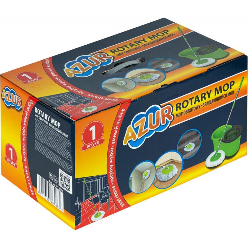 Комплект для уборки вращающийся МОП Аzur 072800 (швабра, ведро с отжимом)